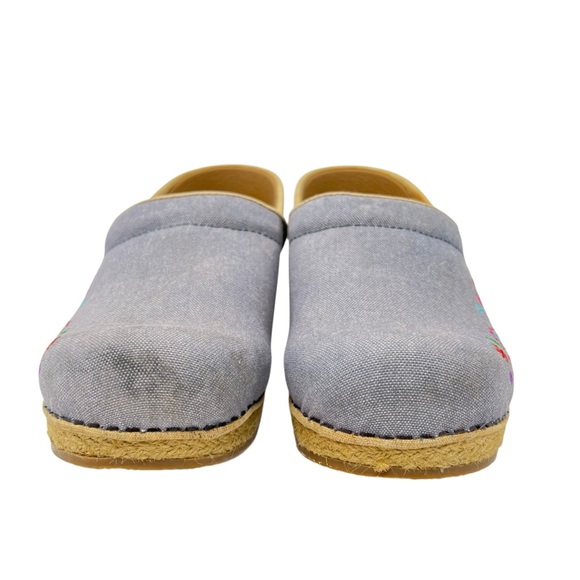 Dansko Gray Mules with Colorful Embroidery - Picture 4 of 9